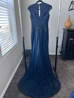 Tony Bowls Blue Size 4 Plunge 70 Off Straight Dress on Queenly