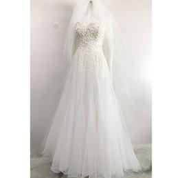 Reem Acra White Size 6 Strapless Jewelled Straight Dress on Queenly
