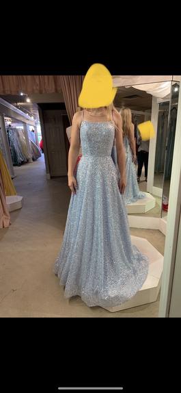 Alisha Hill Blue Size 4 Jewelled $300 Ball gown on Queenly