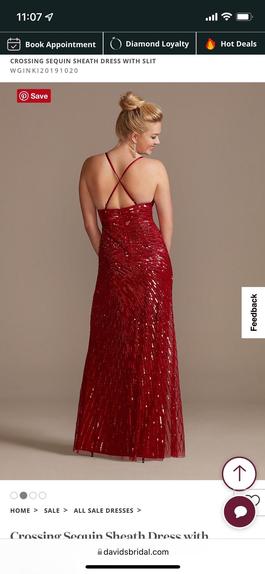Jules & Cleo Red Size 2 Floor Length Jewelled V Neck Side slit Dress on Queenly