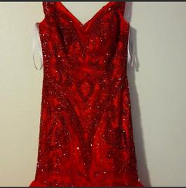 Sherri hill couture Red Size 4 Black Tie Mermaid Dress on Queenly