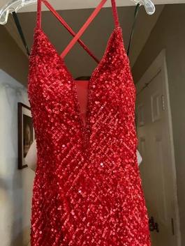 Primavera Red Size 2 Jewelled Sorority Formal Side slit Dress on Queenly