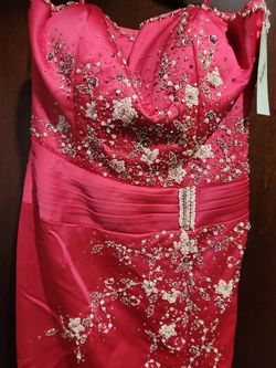 Style 6306 Partytime Formals/Rachel Allan Red Size 8 $300 Hot Pink A-line Dress on Queenly