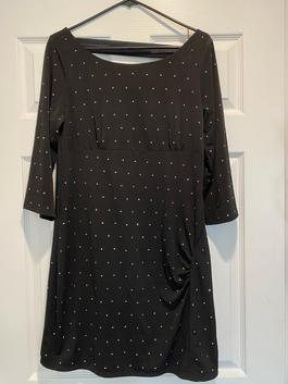 Express Black Size 10 Long Sleeve Midi Boat Neck Cocktail Dress on Queenly