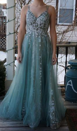 Cinderella Divine Green Size 6 Prom $300 A-line Dress on Queenly