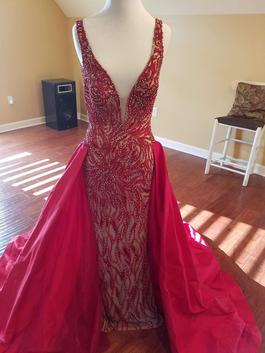 Sherri Hill Red Size 8 Jovani Prom Overskirt Straight Dress on Queenly