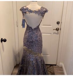 Jovani Silver Size 2 Floor Length $300 50 Off Mermaid Dress on Queenly