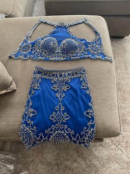 Sherri Hill Blue Size 4 Pageant Two Piece Midi Cocktail Dress on Queenly