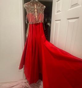 Alyce Paris Red Size 4 $300 Sheer Pageant Mermaid Dress on Queenly