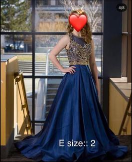 Mac Duggal Blue Size 2 Corset Girls Size Ball gown on Queenly