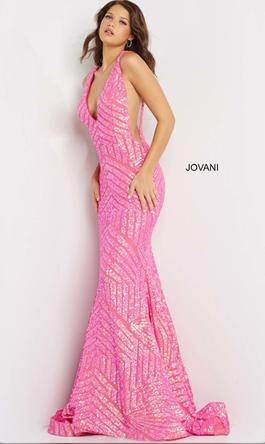 Jovani Hot Pink Size 2 Prom Jewelled Mermaid Dress on Queenly