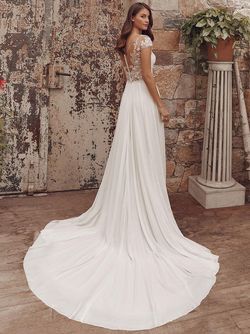 Style 88157 ADA Justin Alexander White Size 10 Sweetheart Wedding Sleeves A-line Dress on Queenly