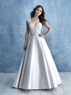 Style 9710 Allure Bridal White Size 10 Cap Sleeve Bridgerton Ball gown on Queenly