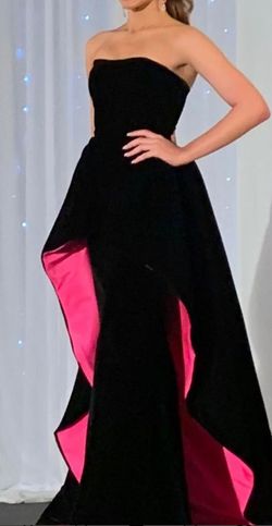 Sherri Hill Black Size 0 Barbiecore Jewelled Silk Free Shipping Train Dress on Queenly
