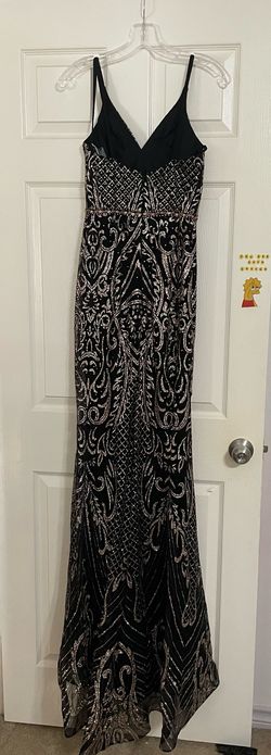 Nina Canacci Black Size 0 Sequin Rose Gold A-line Dress on Queenly