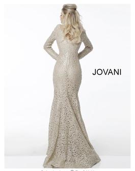 Jovani Gold Size 12 Sleeves Floor Length Straight Dress on Queenly