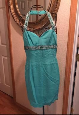 Oleg Cassini Blue Size 6 Midi Cocktail Dress on Queenly