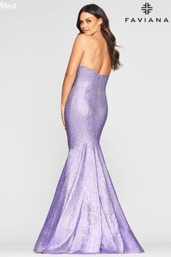 Style S10426 Faviana Purple Size 12 Floor Length Sweetheart Lavender Plus Size Mermaid Dress on Queenly