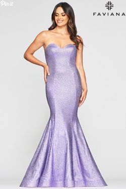Style S10426 Faviana Purple Size 12 Sweetheart Floor Length Mermaid Dress on Queenly