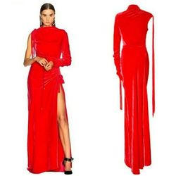 MONSE Red Size 2 Silk Midi Cocktail Dress on Queenly
