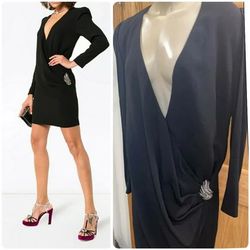 Givenchy Blue Size 12 Jewelled Long Sleeve Cocktail Dress on Queenly