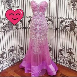 Rachel Allan Purple Size 4 $300 Sheer Mermaid Dress on Queenly