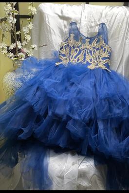 Petite Adele Blue Size 0 Floor Length $300 Ball gown on Queenly