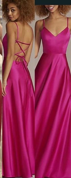 David's Bridal Pink Size 12 Plus Size $300 Floor Length A-line Dress on Queenly
