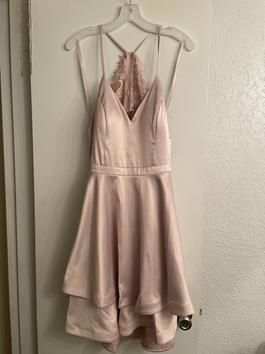 David's Bridal Pink Size 14 Midi $300 Satin Cocktail Dress on Queenly