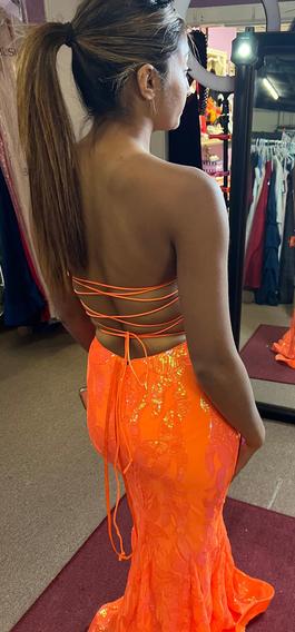 Jovani Orange Size 6 Pageant Mermaid Dress on Queenly