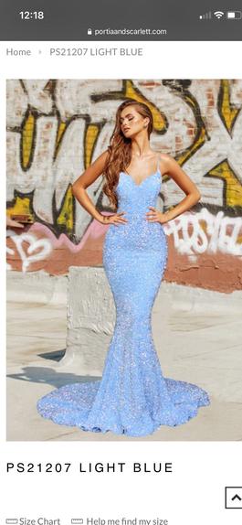 Portia and Scarlett Blue Size 0 Black Tie Mermaid Dress on Queenly