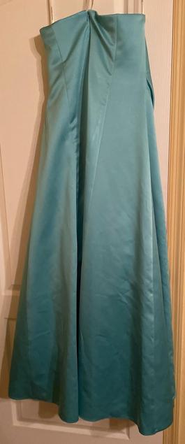 David's Bridal Blue Size 14 Military Bridesmaid Straight Dress on Queenly