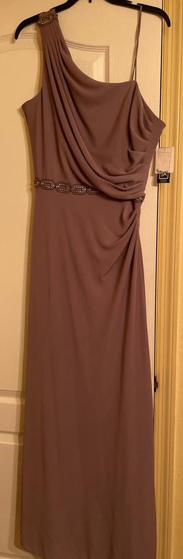 Alex Evening Nude Size 14 Floor Length Military Straight Dress on Queenly