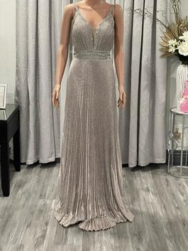 Jovani Nude Size 8 Pageant Sequin Prom Train Dress on Queenly