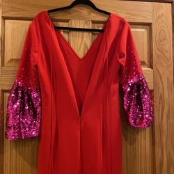 Sachin + Babi Red Size 4 Sequin Spandex Straight Dress on Queenly