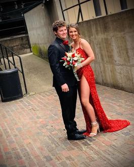 Sherri Hill Red Size 0 Spaghetti Strap Prom Cut Out Side slit Dress on Queenly