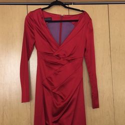 Talbot Runhof Red Size 8 Sleeves 50 Off Side slit Dress on Queenly