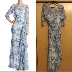 Badgley Mischka Multicolor Size 2 Floor Length 50 Off Light Blue Mermaid Dress on Queenly