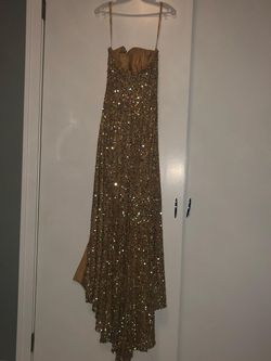 Sherri Hill Gold Size 6 Black Tie Straight Dress on Queenly