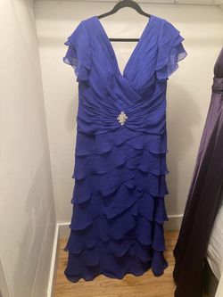 Style -1 Jovani Royal Blue Size 16 Military Floor Length Sleeves A-line Dress on Queenly