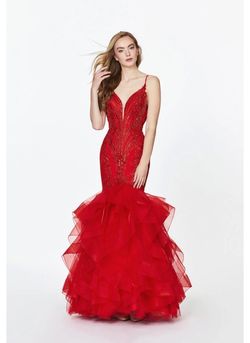 Sherri Hill Red Size 6 Prom Mermaid Dress on Queenly