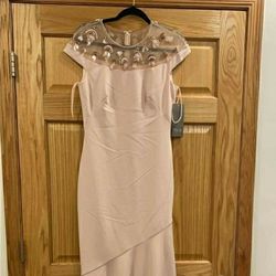 Theia Pink Size 6 Sheer Mermaid Dress on Queenly