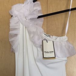 Chiara Boni White Size 8 Free Shipping Spandex Military Mermaid Dress on Queenly