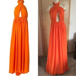 MSGM Orange Size 4 Prom Wedding Guest A-line Dress on Queenly