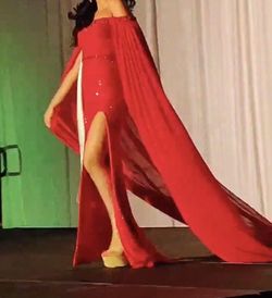 The secret dress Red Size 2 Side Slit Ball gown on Queenly
