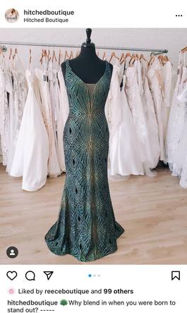 colette formoncheri Green Size 10 Black Tie $300 Mermaid Dress on Queenly