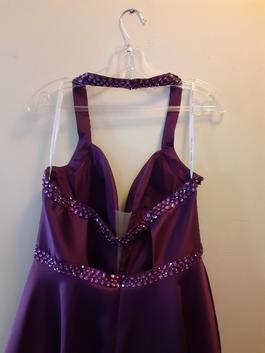 Madison James Purple Size 16 Black Tie Prom $300 A-line Dress on Queenly