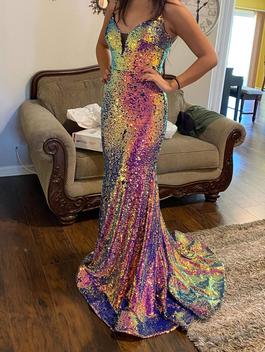 Ellie Wilde Multicolor Size 4 Prom Pageant Mermaid Dress on Queenly