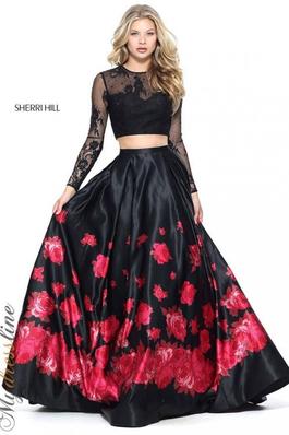 Sherri Hill Black Size 8 Pockets 50 Off Bridgerton Floral Ball gown on Queenly