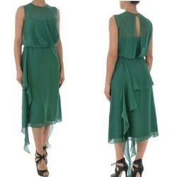 MaxMara Green Size 6 70 Off Silk Cocktail Dress on Queenly